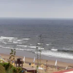 Coastal view of Safi's fishing port and beach